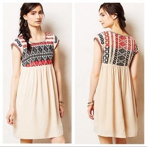 Anthropologie Embroidered baby doll dress-Size M